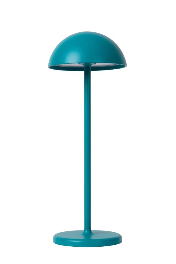 Lucide JOY - Lampe de table Rechargeable Intérieur/Extérieur - Batterie/Piles - Ø 12 cm - LED Dim. - 1x1,5W 3000K - IP54 - Turquoise - éteint